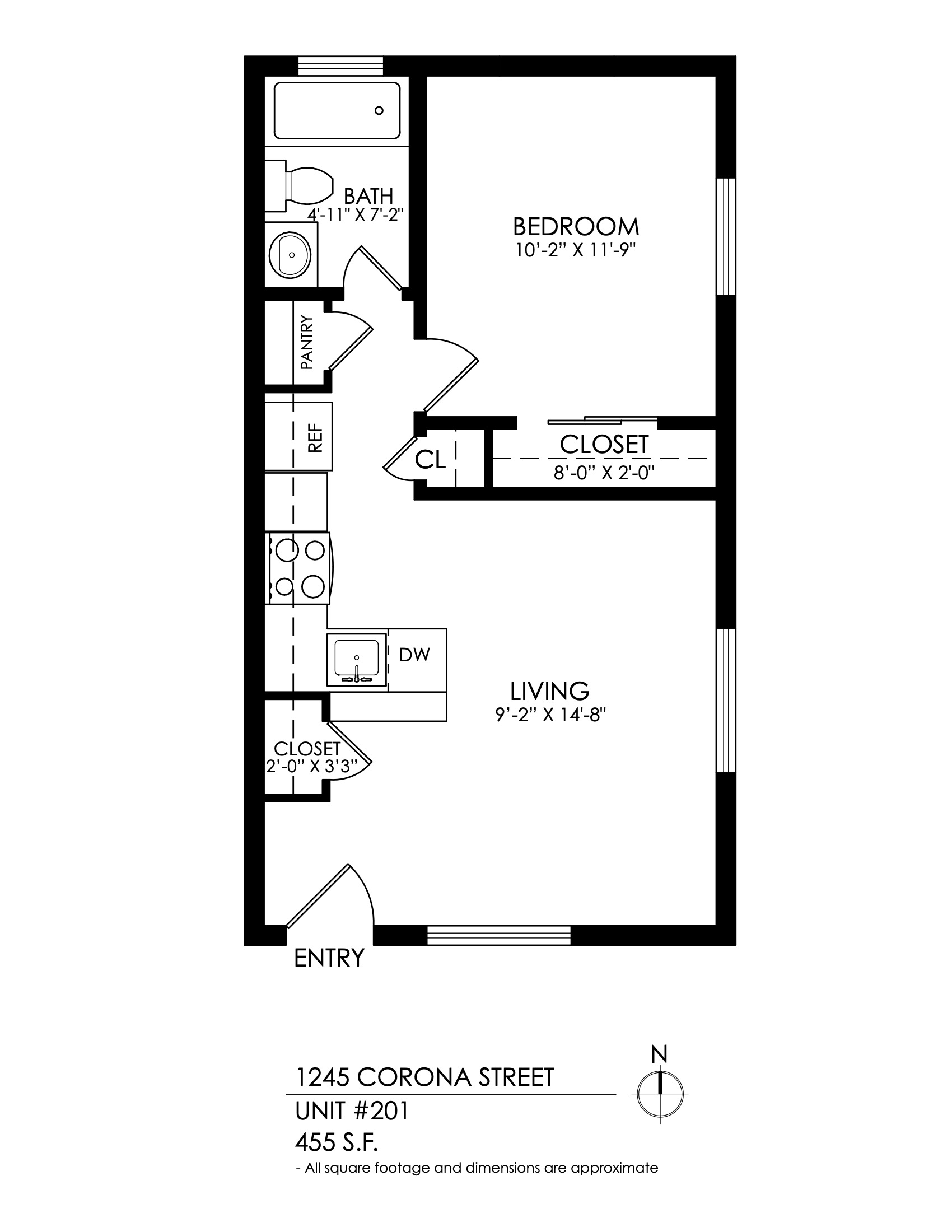 1 Bedroom, 1 Bathroom