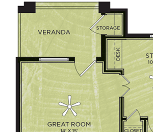 1 Bedroom 1 Bathroom Floor Plan