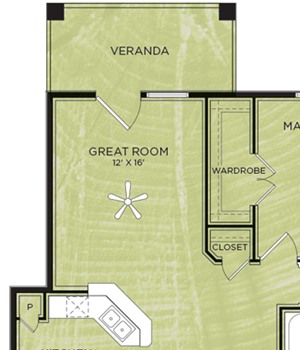 1 Bedroom 1 Bathroom Floor Plan