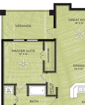 1 Bedroom 1 Bathroom Floor Plan