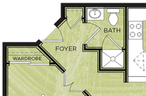 2 Bedroom 2 Bathroom Floor Plan