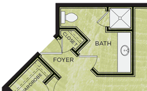 2 Bedroom 2 Bathroom Floor Plan