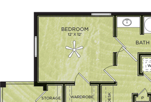 2 Bedroom 2 Bathroom Floor Plan