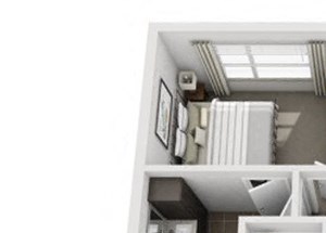 A4 Everlee 3D 1 bedroom floor plan