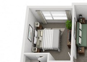 B1 Everlee 3D 2 bedroom floor plan