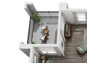 B2 Everlee 3D 2 bedroom floor plan