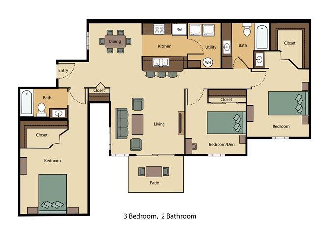3 Bed 2 Bath