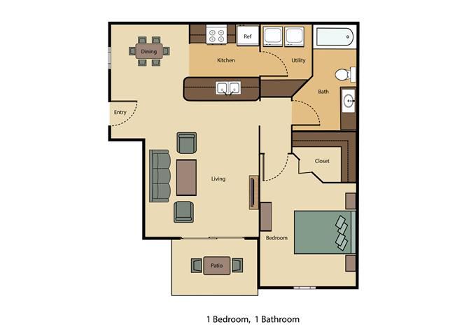 1 Bed 1 Bath