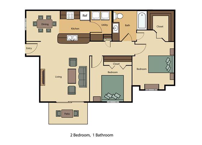 2 Bed 1 Bath