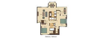 2 Bed 1 Bath