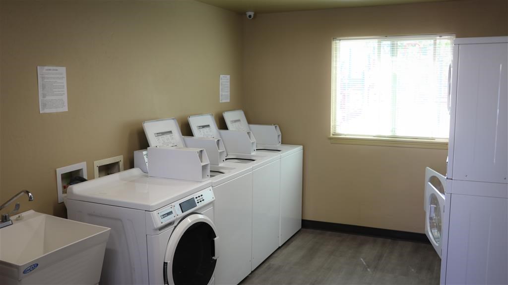 a row of washing machines in a laundry room