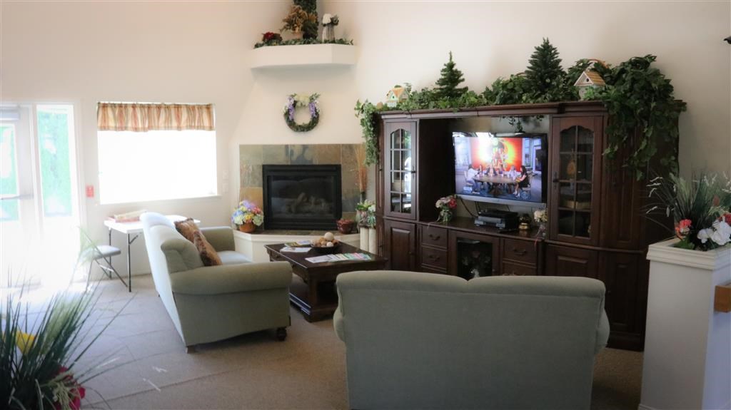 a living room with furniture and a television