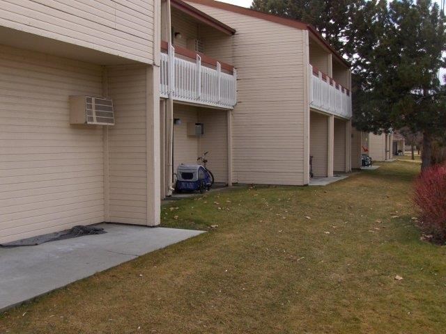 a house with a bike parked outside of it