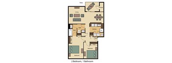 2 Bed 1 Bath