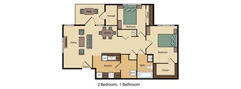 2 Bed 1 Bath