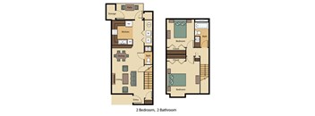 2 Bed 1.5 Bath