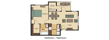1 Bed 1 Bath