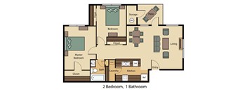 2 Bed 1 Bath