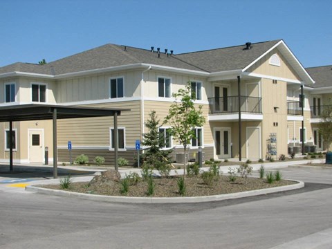 the building where the apartments are located