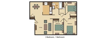 3 Bed 1 Bath