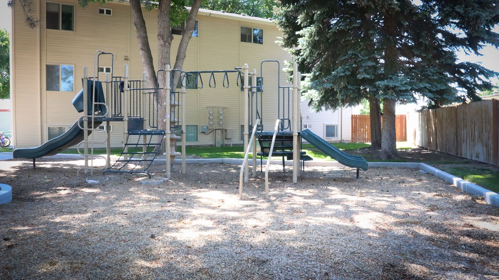 the playground is in the back yard of the house