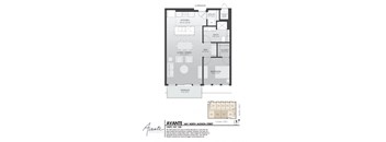 817sf  1 Bedroom w/Balcony