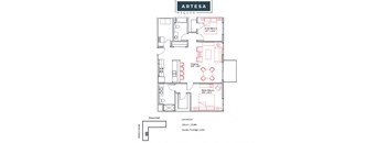 1260sqft 2 Bedroom w/ Balcony