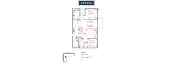 1425sqft  2 Bedroom w/ Patio