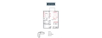 859sqft 1Bedroom  w/ Balcony