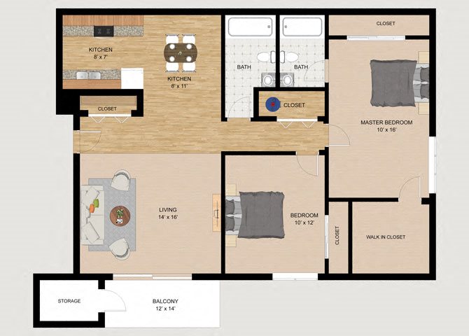 2 Bedroom Floor Plans At Whispering Trails In Naperville Il