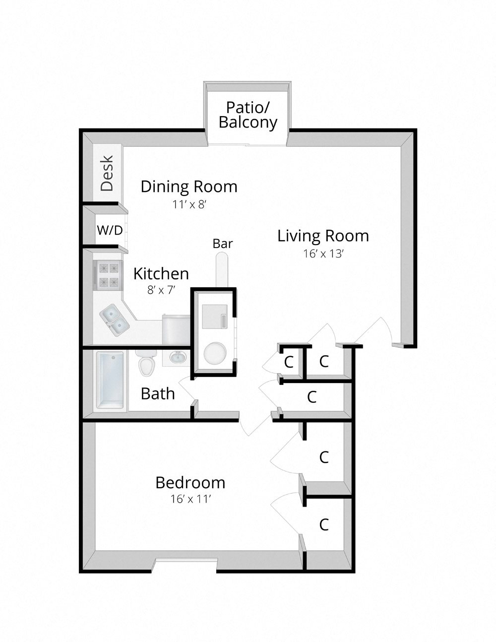 1 Bedroom Apartment in Fort Wayne, Indiana