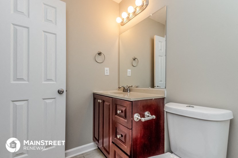 the bathroom is clean and ready to use