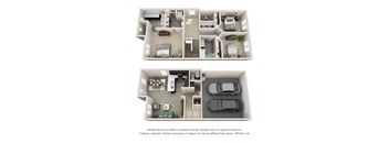 Luxury Townhouse Floorplan Unit 3B Both Floors