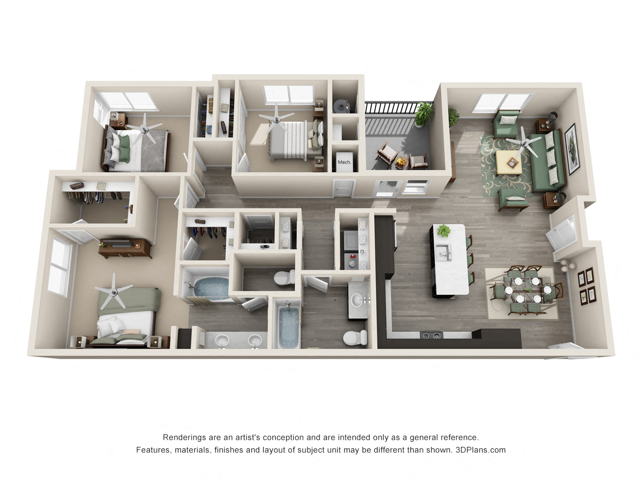 Luxury Floorplan Unit 3A