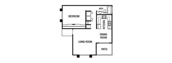 1 bedroom floor plan | River Oaks Apartments in Oceanside, CA