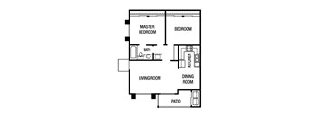 1 bedroom floor plan | River Oaks Apartments in Oceanside, CA