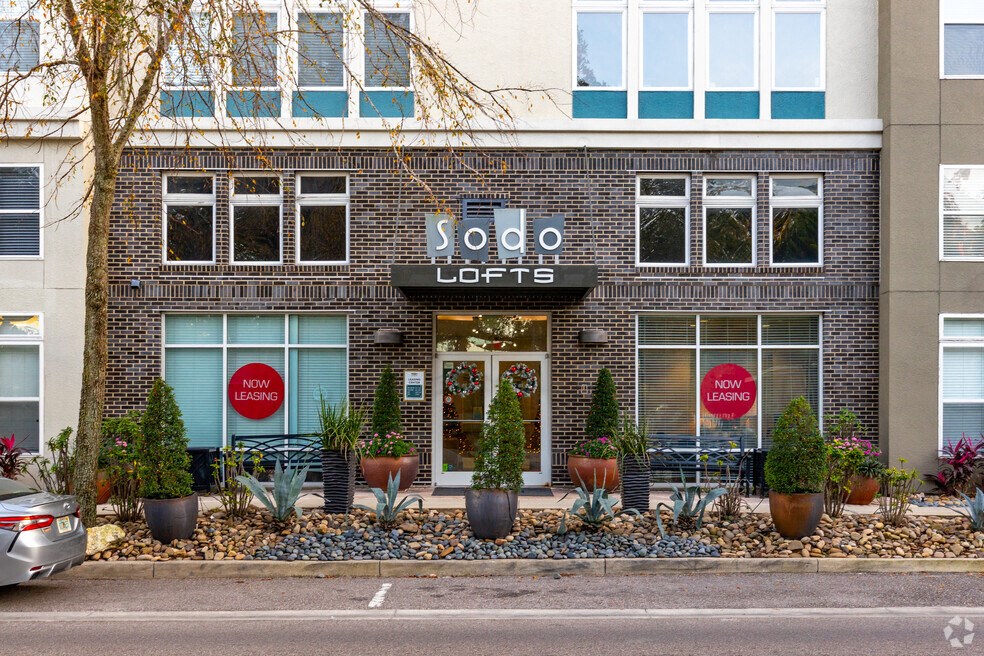 a building with a sign on the front of it