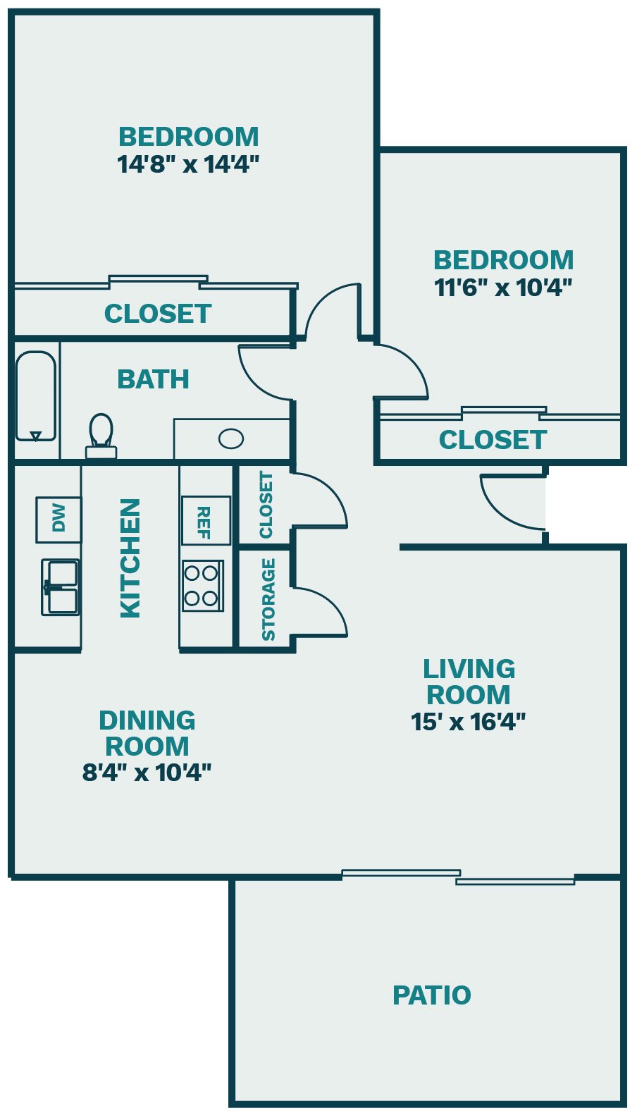 The Boardwalk -2 Bed Flat Floor Plan 3