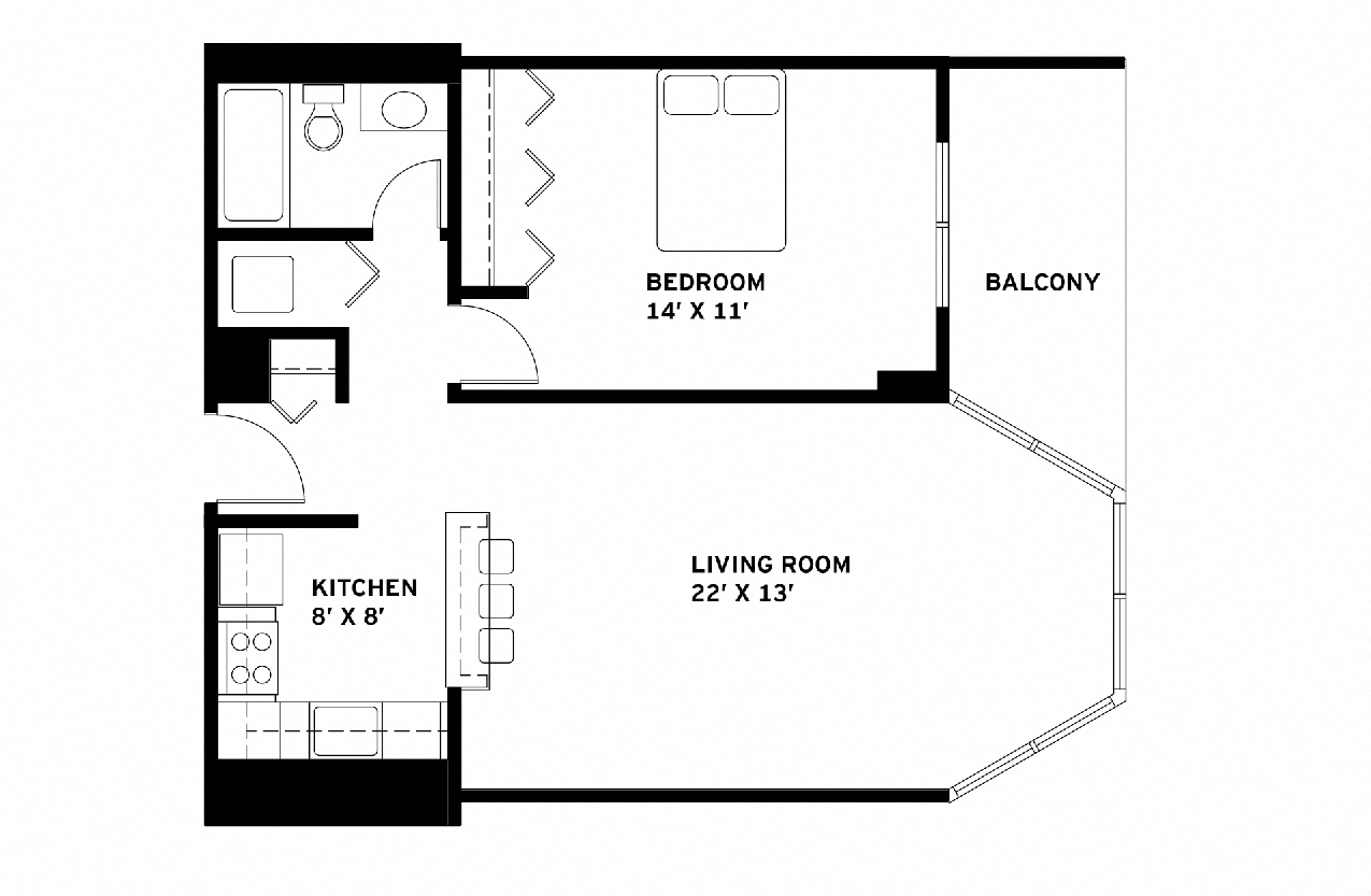 1 Bed 1 Bath H