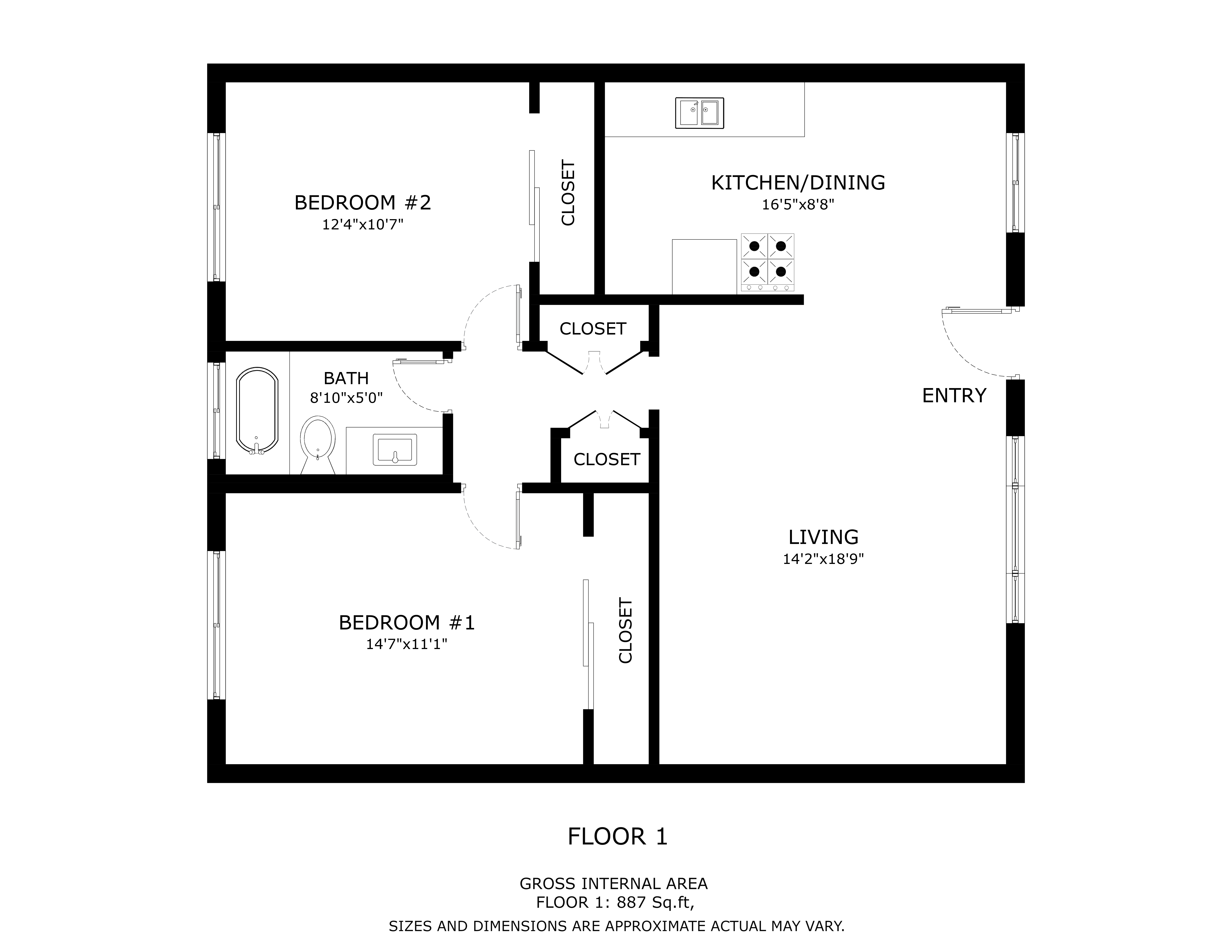 2 Bed 1 Bath