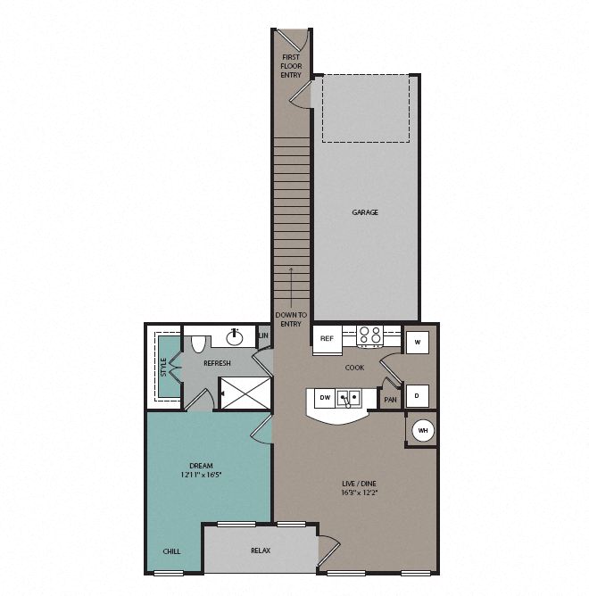 THA1U 1B Upper Townhome 1C Garage