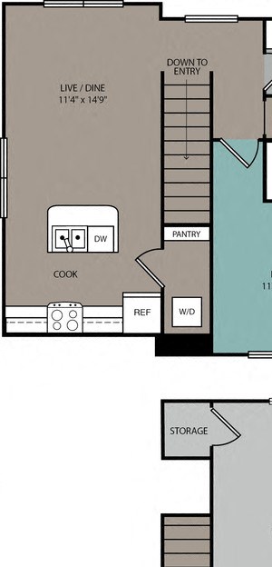 carriage Carriage 1B Townhome 1C Garage