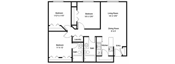 Essex Park_3 Bedroom_Loon Floor Plan