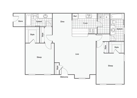 The Biltmore Floor Plan at 23Thirty Cobb, Smyrna, Georgia