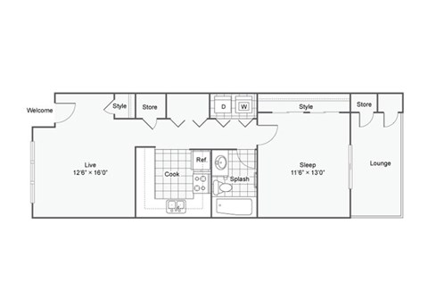 The Mulholland Floor Plan at 23Thirty Cobb, Smyrna, GA