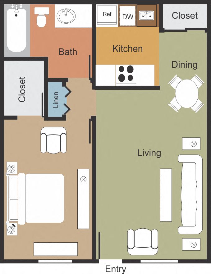 Large 1 Bed 1 Bath