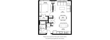 1500 Nicollet_1 Bedroom Floor Plan  at 1500 Nicollet, Minneapolis, MN, 55403