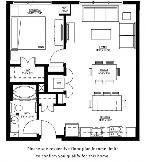 1500 Nicollet_1 Bedroom Floor Plan  at 1500 Nicollet, Minneapolis, MN, 55403