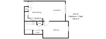 River Roads Manor_1 Bedroom Floor Plan