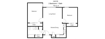 River Roads Manor_2 Bedroom Floor Plan